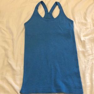 Lululemon blue ribbed racer tank